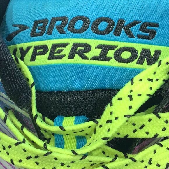 Brooks Hyperion Purple Teal Neon Stripe Lace Up Lightweight Running Shoes - Picture 15 of 16